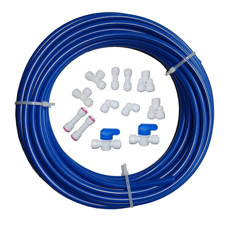 [Australia - AusPower] - Malida Water purifier quick connector ,RO water 1/4 tubing, RO water filter fittings , 1/4 inch tubing blue 10 meters + quick connect 12pcs 