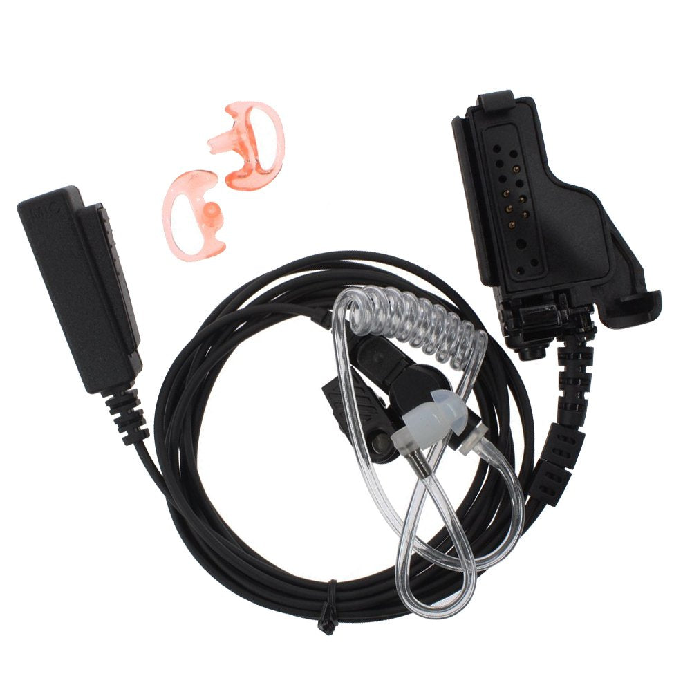 [Australia - AusPower] - KENMAX® 3' 2-Wire Coil Earbud Audio Mic Surveillance Kit Earpiece with Replacement Medium Earmold Earbud for Motorola Radio GP9000 HT1000 MTX960 PR1500 X1500 