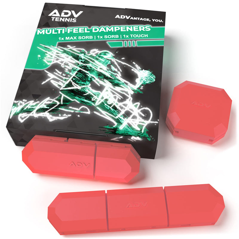 [Australia - AusPower] - ADV Tennis Dampener with Custom Feel, Racket Shock Absorber to Reduce Vibration and Stay on The Racket, Engineered Poly-Silicone Tennis Racket Dampener, Set of 3 
