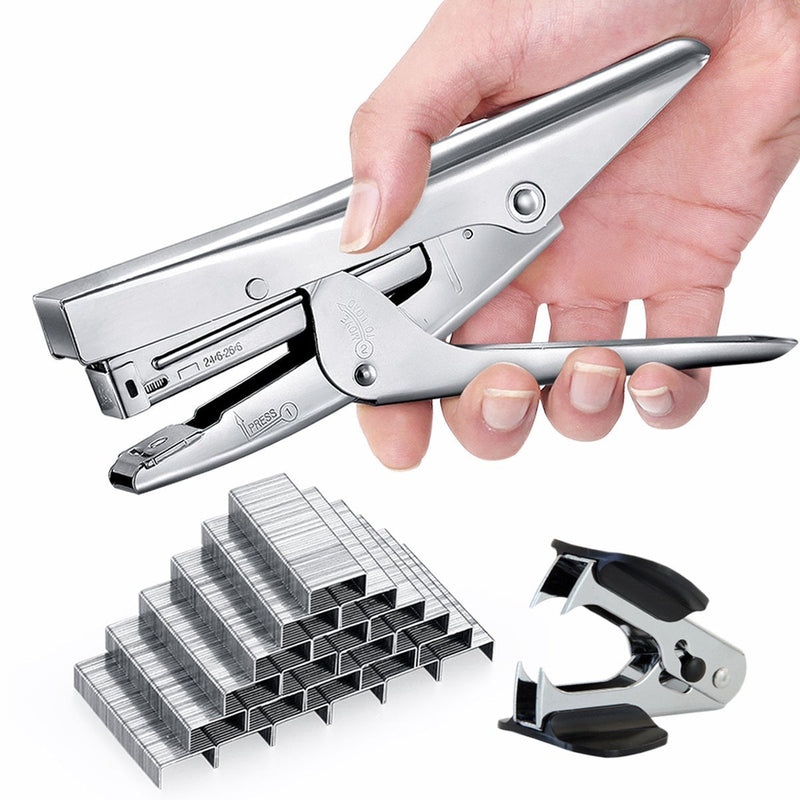[Australia - AusPower] - Stapler Heavy Duty with 1000 Staples and Staples Remover Set 20 Sheets Desktop Office Work Student Teacher Large Capacity No Jam Professional Standard 24/6 Metal 