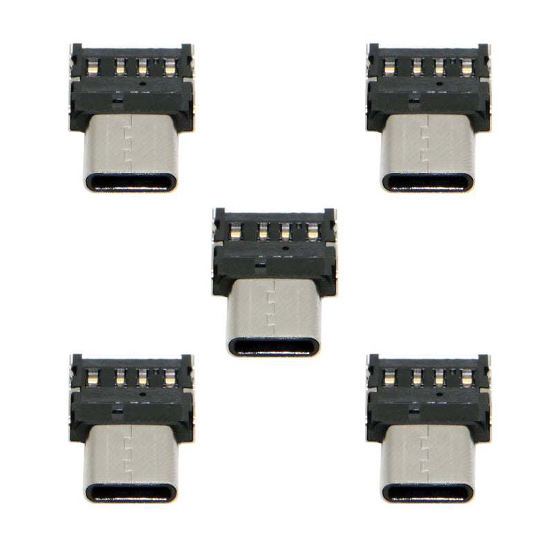 [Australia - AusPower] - CY 5pcs Ultra Mini Type-C USB-C to USB 2.0 OTG Adapter for Cell Phone Tablet & USB Cable & Flash Disk Black 