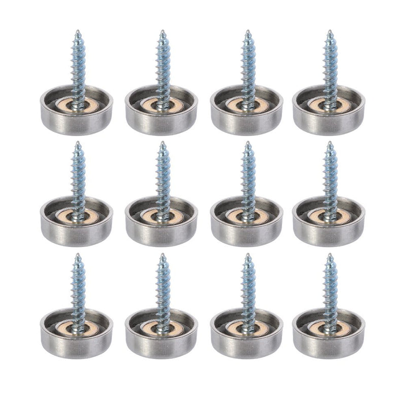[Australia - AusPower] - Mellewell 12 PCS Stainless Steel Screw Cover/Cap (Full Metal Construction 3/5" Diameter) Fasteners, Decorative Mirror, Sign/Advertising Hardware, Nails, Construction, CB8026A-12 3/5 Inch (12 PCS) 