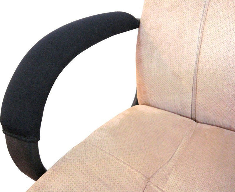[Australia - AusPower] - Wanty 2 Pieces Home Office Polyester Removable Durable Machine Washable Office Chair Armrest Slipcovers Covers Protect Armrests (Black) Black 