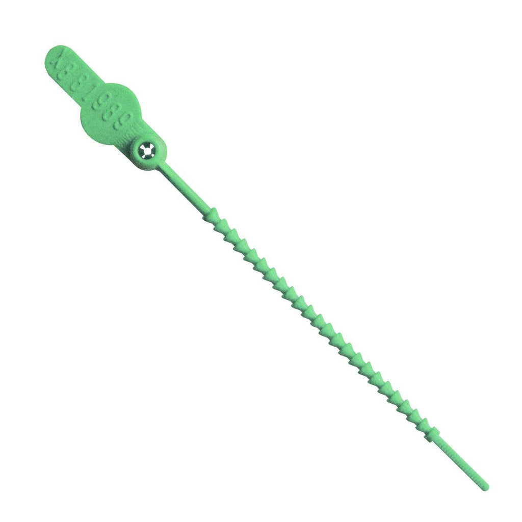 [Australia - AusPower] - ELCKETTE 1 Seals 065N14PPGR Adjustable Length All-Purpose Elckette Seals 5.5" with High-Relief Molded Numbers, in Polypropylene, Green Color, 5" Length,0.25" Thick (Pack of 250) 