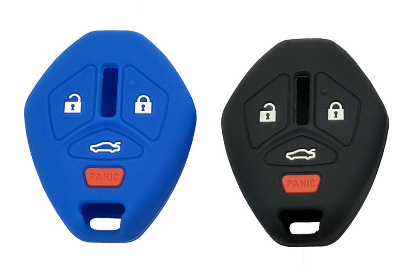 [Australia - AusPower] - Horande Silicone Protector Key Fob Cover Case fit for Mitsubishi Eclipse Lancer Endeavor Galant Outlander Keyless Entry Key Fob (Black+Blue) Black+orange 