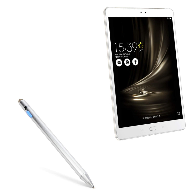 [Australia - AusPower] - BoxWave Stylus Pen Compatible with ASUS ZenPad 3S 10 (Stylus Pen by BoxWave) - AccuPoint Active Stylus, Electronic Stylus with Ultra Fine Tip for ASUS ZenPad 3S 10 - Metallic Silver 