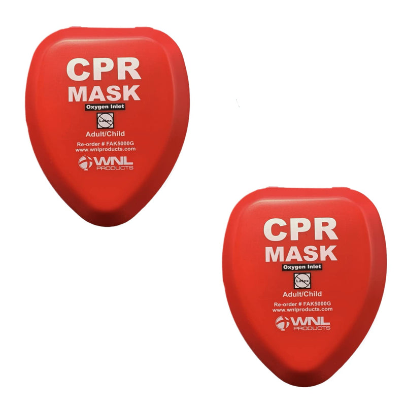 [Australia - AusPower] - WNL Products CPR Rescue Mask, Adult/Child Pocket Resuscitator, Hard Case Kit with Belt Clip 2-Pack 