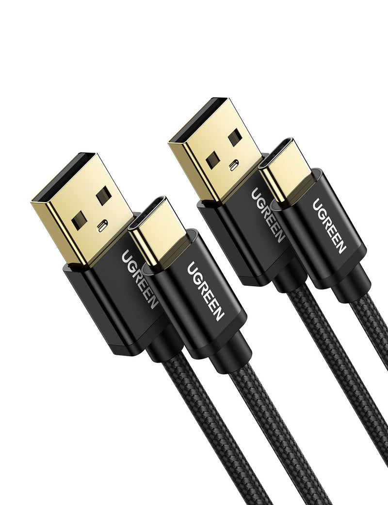 [Australia - AusPower] - UGREEN USB C Cable 2 Pack 3A Fast Charge - 6FT QC3.0 Durable Nylon Braided USB A to USB C Charger Cable Compatible with Samsung Galaxy S21 S20 Z Flip 3 Z Fold Note 20 LG V50 Pixel iPad Mini 6 PS5 