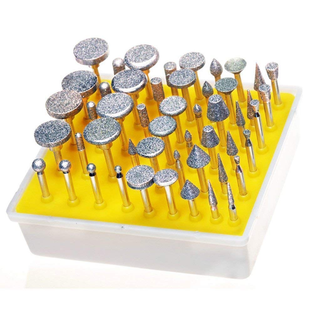 [Australia - AusPower] - YEEZUGO 50pcs Diamond Coated Grinding Head Grinding Burrs Set for Dremel Rotary Tool … 