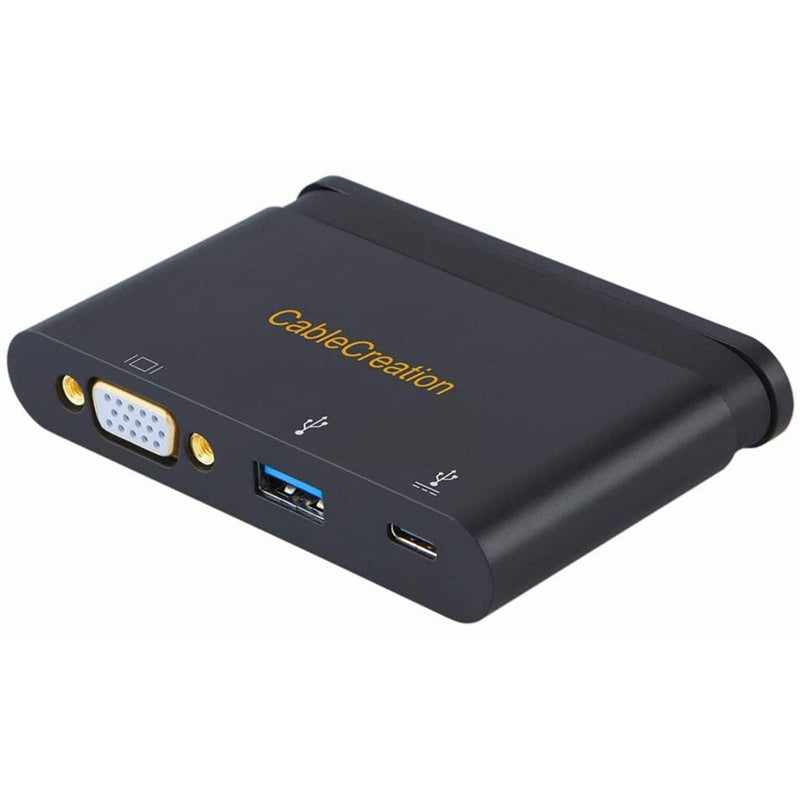 [Australia - AusPower] - USB C to VGA Adapter, CableCreation USB C Hub 3 in 1 Type C to VGA, USB 3.0, 100W PD Charging Port, Compatible with Thunderbolt 3 Devices for Chromebook, MacBook Pro/Air, iPad Pro, Surface Go, XPS 15 