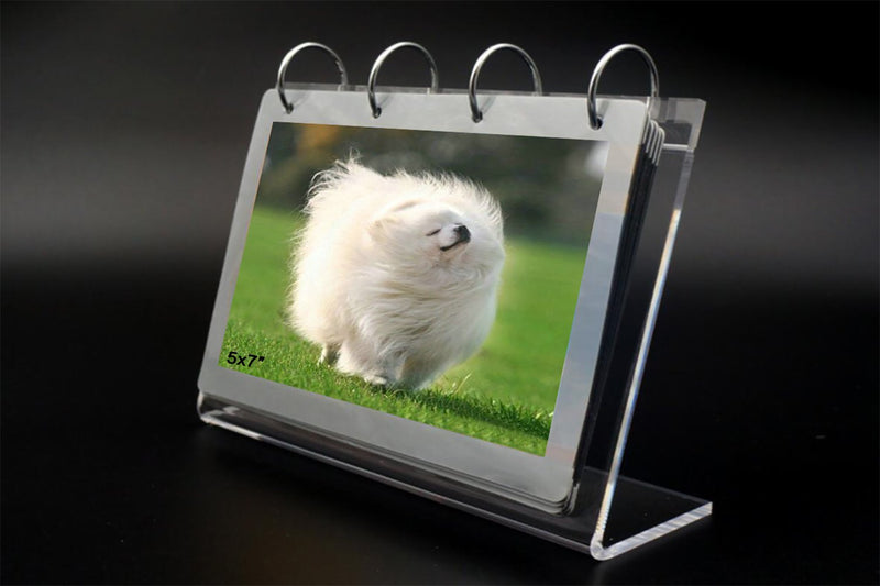 [Australia - AusPower] - leoyoubei Poster Frame,Clear Acrylic Sided Frames Desktop Display Holder with Vertical Stand and 4mm Thicker Menu Holders,PVC Photo Clip 7 Shows 14 Photos Photography Studio/Album ("L"-5X7") 