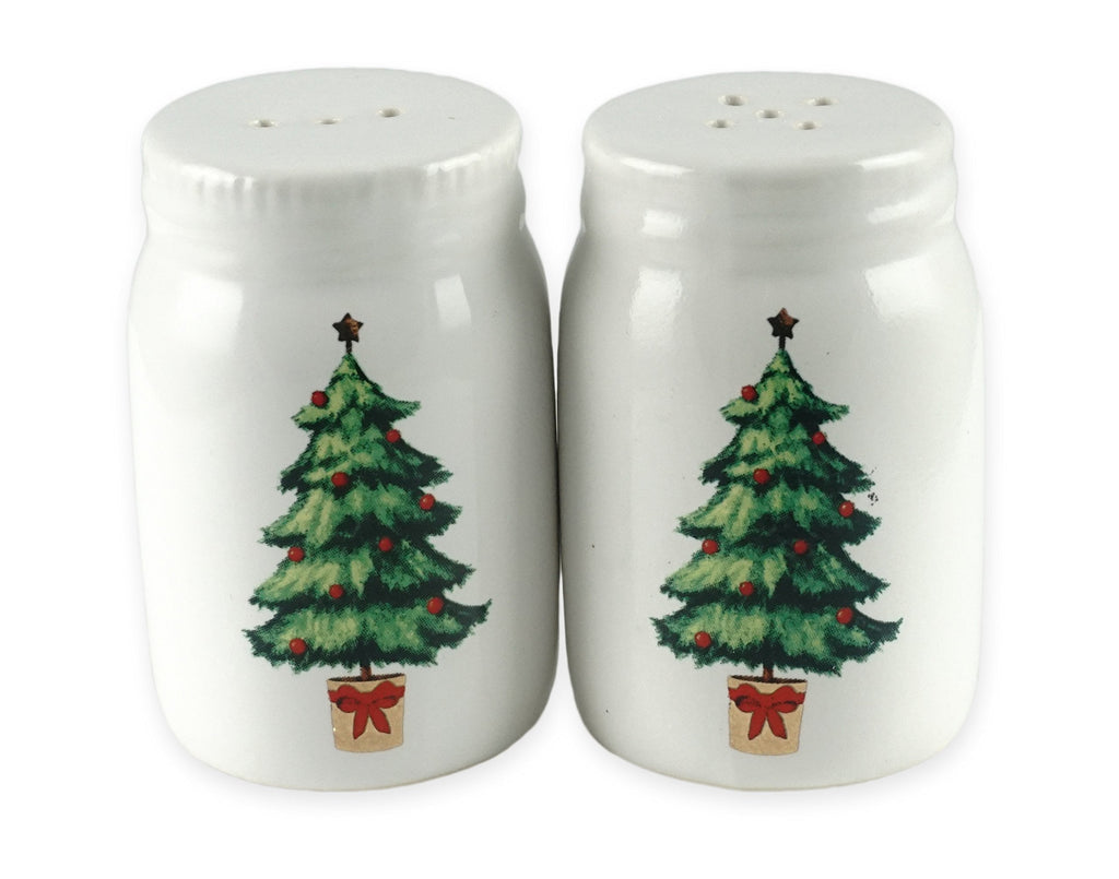[Australia - AusPower] - Mason Jar Christmas Tree Holiday Salt & Pepper Shaker Set 