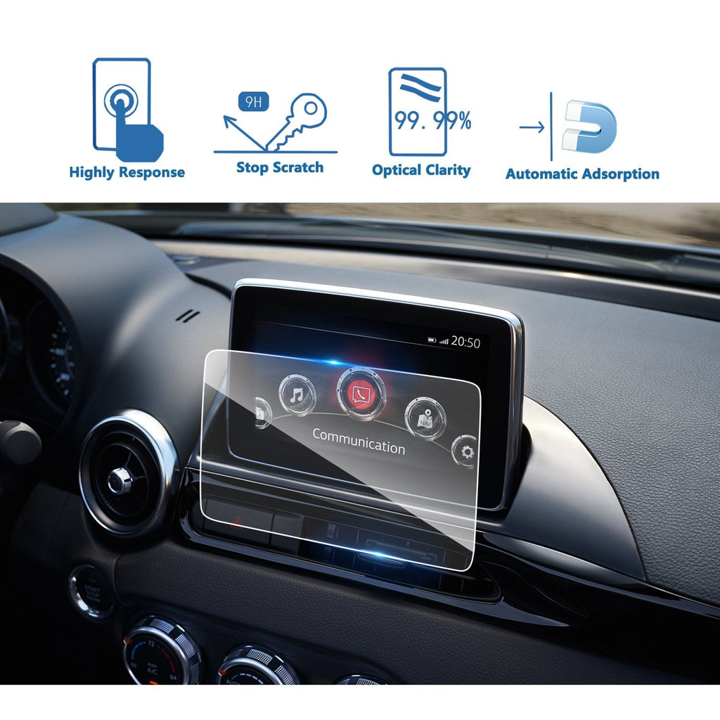 [Australia - AusPower] - LFOTPP 2017-2018 2019 2020 Fiat 124 Spider MZD Connect 7 Inch Car Navigation Screen Protector, [9H] Tempered Glass Infotainment Center Touch Screen Protector Anti Scratch High Clarity 