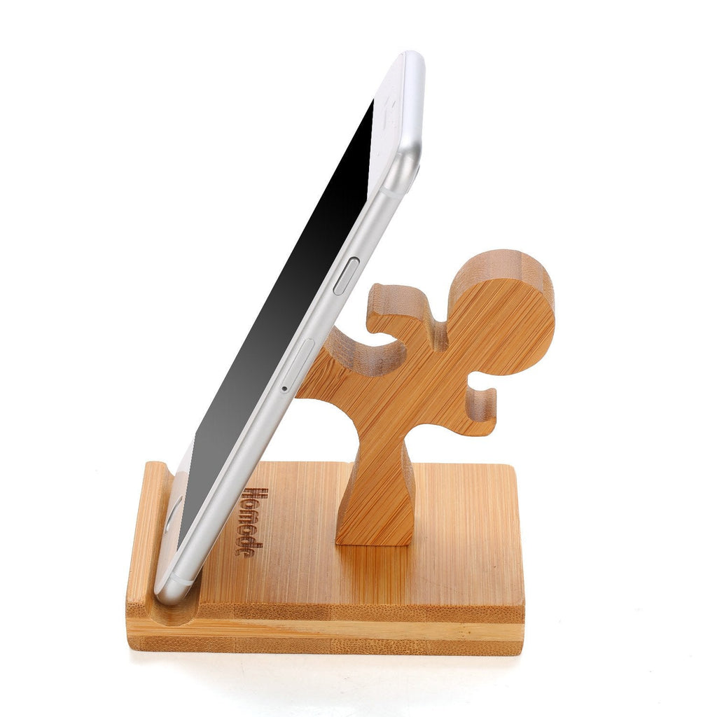 [Australia - AusPower] - Homode Cell Phone Stand, Bamboo Wood Phone Holder and Cute Phone Stand Compatible with iPhone 11 Pro X Plus 8 7 6, Ipad and Tablets, Bamboo Desk Organizer Accessories (Kung fu) Kung fu 