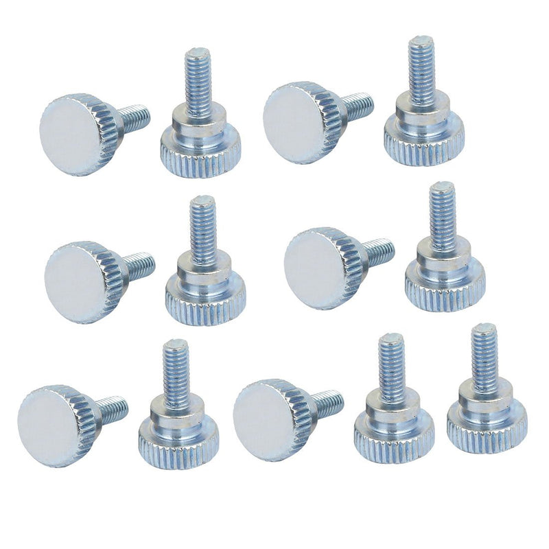 [Australia - AusPower] - uxcell M4x10mm Flat Knurled Head Fully Threaded Thumb Screws Bolts Fastener 15pcs 
