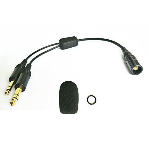 [Australia - AusPower] - UFQ L-GA Adapt Bose A20 Lemo 6 pin Connector Aviation Headset to General Aviation GA Twin Plugs Adapter Free with Super high Density Sponge with O Ring Suit for Bose A20 Better Than Original Sponge 
