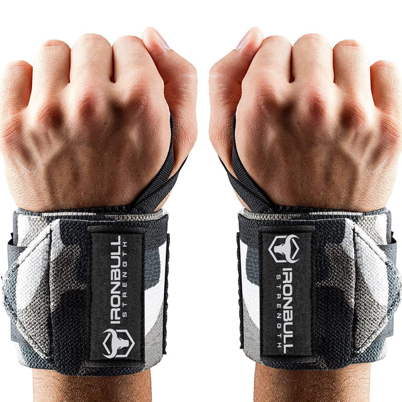 [Australia - AusPower] - Wrist Wraps (18" Premium Quality) for Powerlifting, Bodybuilding, Weight Lifting - Wrist Support Braces for Weight Strength Training Camo/White 