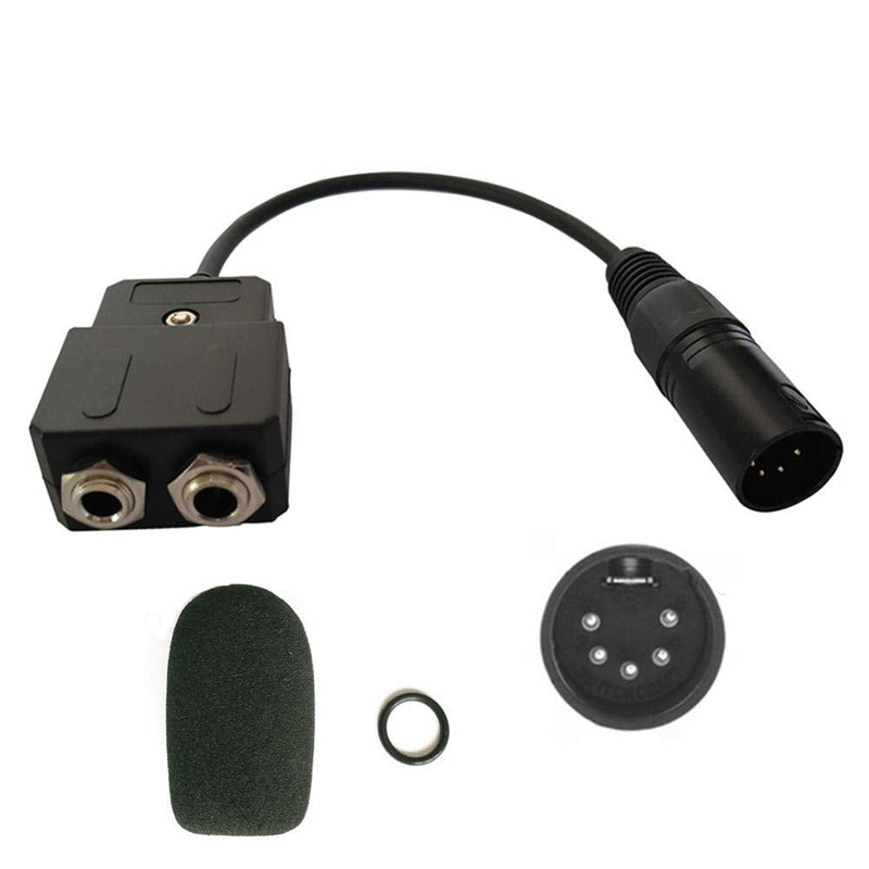 [Australia - AusPower] - UFQ GA-AB aviation headset GA dual plugs to Airbus XLR 5 pin male adapter GA twin connectors to 5 pin male airbus XLR connector aviation headset adapter free with super high density sponge with O ring 
