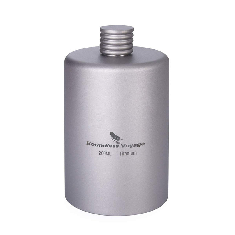 [Australia - AusPower] - iBasingo 200ml Titanium Pocket Flagon Camping Portable Alcohol Bottle Drink Sports Outdoor Hip Flask Picnic Wine Bottle A-Ti3068D 