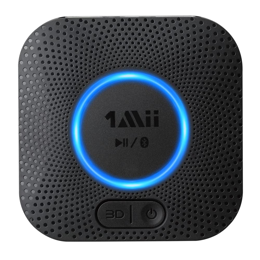 [Australia - AusPower] - [Upgraded] 1Mii B06 Plus Bluetooth Receiver, HiFi Wireless Audio Adapter, Bluetooth 5.0 Receiver with 3D Surround aptX Low Latency for Home Music Streaming Stereo System Black 