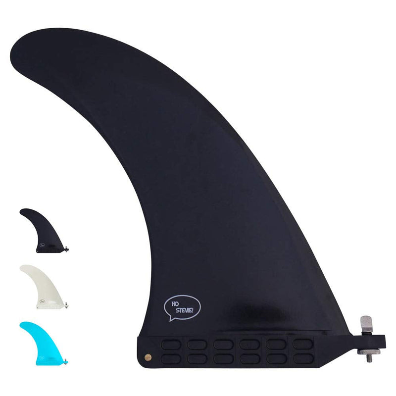 [Australia - AusPower] - Ho Stevie! Longboard/SUP Center Fin + Free No-Tool Screw [Choose Size & Color] Black 8" 