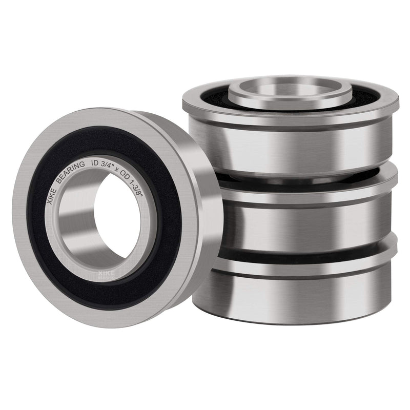 [Australia - AusPower] - XiKe 4 Pcs Flanged Ball Bearings ID 3/4" x OD 1-3/8", Applicable Lawn Mower, Wheelbarrows, Carts & Hand Trucks Wheel, Replacement 532009040, AM118315, AM127304, 10513, 251210 Etc. 