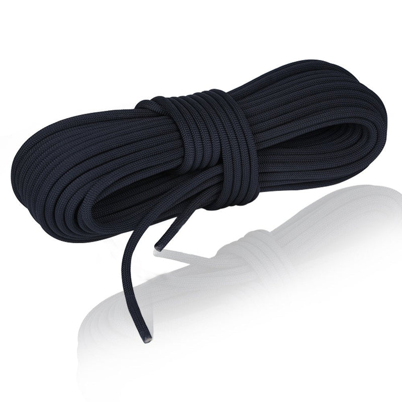 [Australia - AusPower] - NewDoar 10mm(3/8inch) Accessory Cord Rope CE 24KN Double Braid Pre Cut for Outdoor Survival, Mountaineering, Prusik,Hauling Dragginge Black,10mm 20FT(6M) 