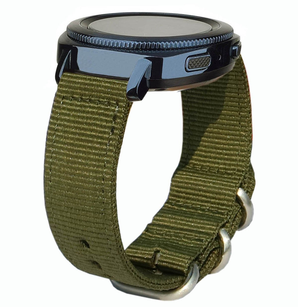 [Australia - AusPower] - Olytop Compatible VivoActive 3 Bands & Galaxy Watch Active2 44mm 40mm Band/Galaxy Watch 42mm Bands, 20mm NATO Band Soft Replacement Wristband Bracelet for Forerunner 645/245 Smartwatch - Army Green 1*Army Green 