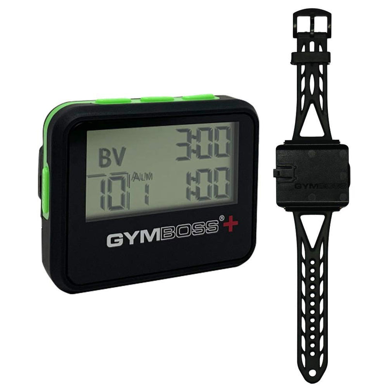 [Australia - AusPower] - Gymboss Plus Interval Timer and Stopwatch Watchstrap - Bundle Black / Green 