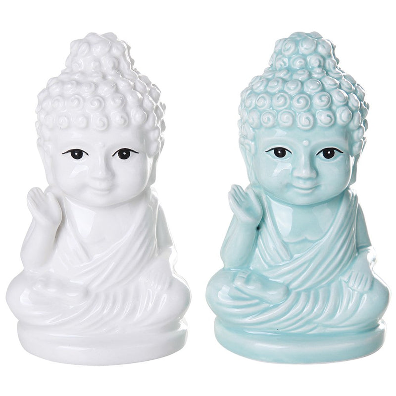 [Australia - AusPower] - Buddha Sitting on Lotus Position Salt Pepper Shaker Set Kitchen Decor Ceramic 