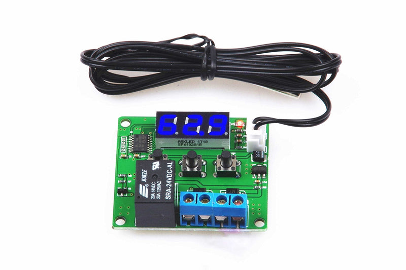 [Australia - AusPower] - NOYITO Digital Temperature Controller Module -58℉ to +257 ℉ Temperature Control Switch NTC Waterproof Sensor Probe - Blue LED Display Suitable for kinds of temperature control system (24V) 24 Volt 