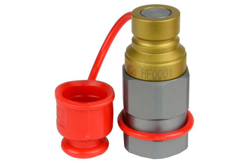 [Australia - AusPower] - TEMCo 1/2" Female NPT Thread 1/2" Body Male Hydraulic Coupler ISO 16028 Flat Face Quick Connect - HF0001 