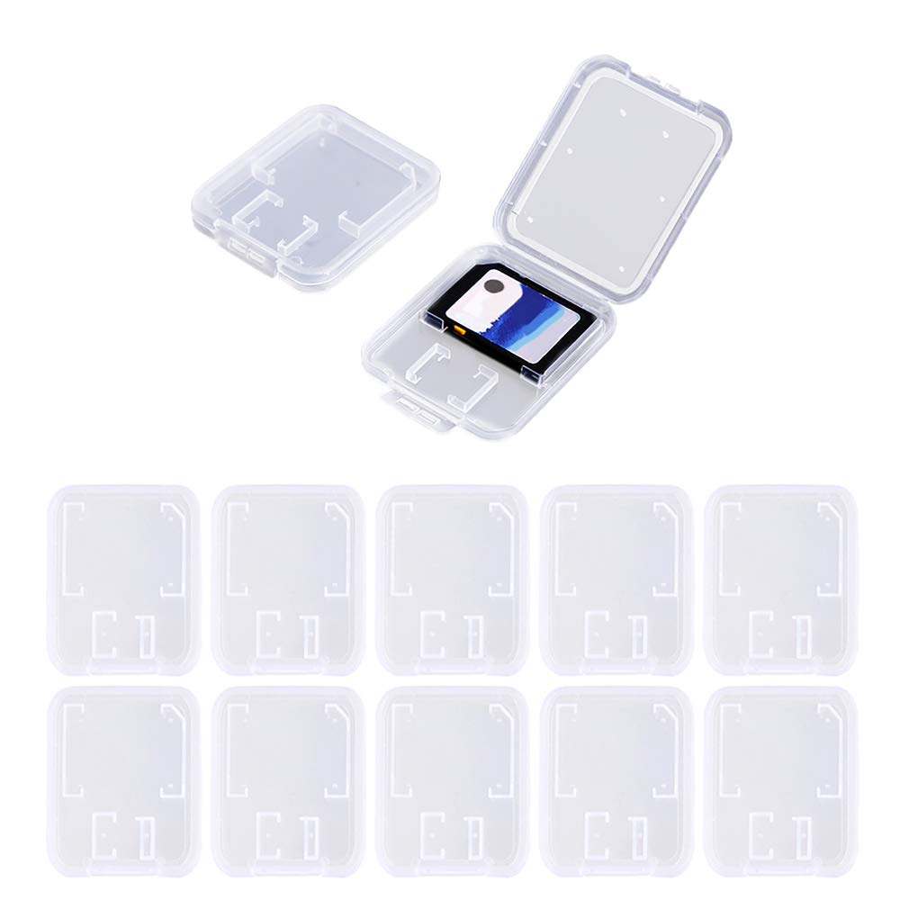 [Australia - AusPower] - 10pcs Clear Plastic Memory Card Case Compatible with SD Micro SD T-Flash Card 