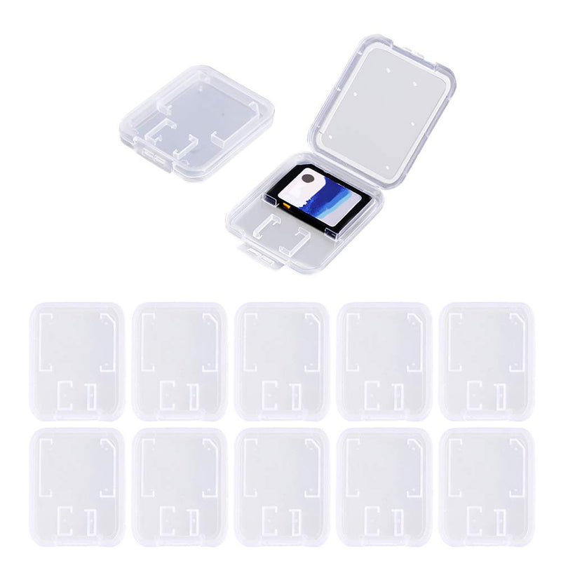 [Australia - AusPower] - 10pcs Clear Plastic Memory Card Case Compatible with SD Micro SD T-Flash Card 