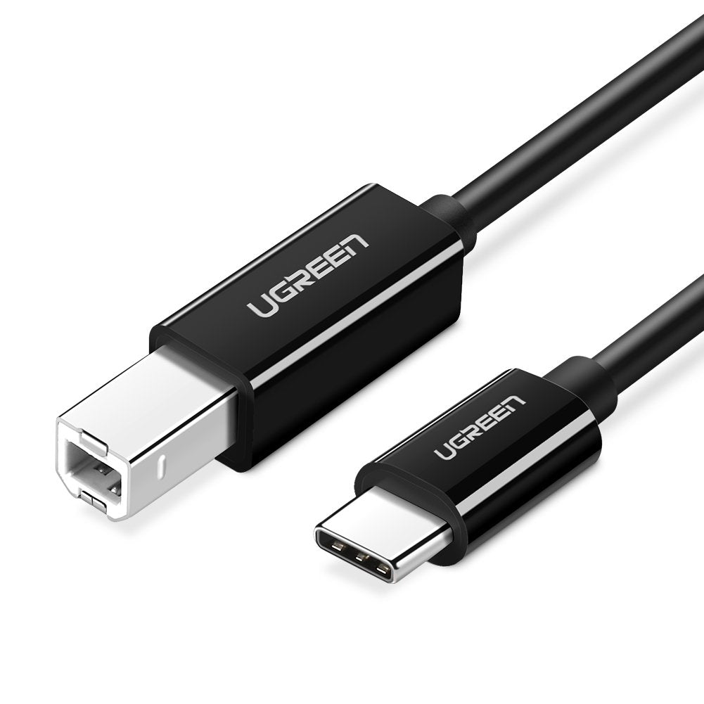 [Australia - AusPower] - UGREEN USB C Printer Cable USB Type C to USB 2.0 Type B Printer Scanner Cable Cord High Speed Compatible for Brother HP Canon Lexmark Epson Dell Xerox Samsung etc and Piano DAC 6FT Black 