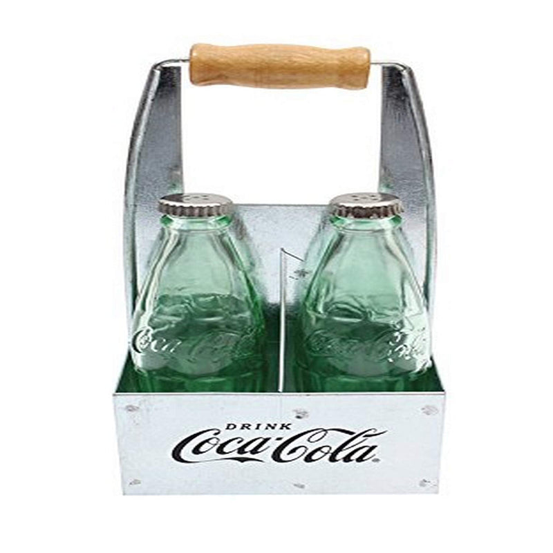 [Australia - AusPower] - Tablecraft Salt & Pepper Caddy, 2.375" x 3" x 6.5", Green Tinted Glass 