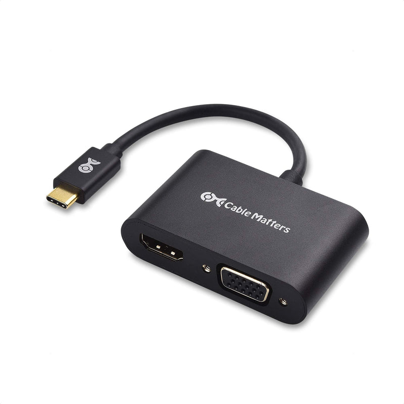 [Australia - AusPower] - Cable Matters Aluminum USB C to HDMI VGA Adapter for Surface Pro 7, MacBook Pro, Dell XPS 13, and More - Thunderbolt 4 / USB4 / Thunderbolt 3 Port Compatible 