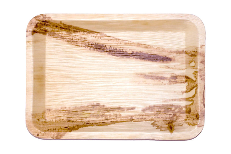 [Australia - AusPower] - 14" Rectangle Palm Leaf Serving Trays Platters - Pack of 5 - Disposable, Compostable, Natural, Tree Free, Sustainable, Eco-Friendly - Fancy Rustic Party Dinnerware and Utensils Like Wood, Bamboo 