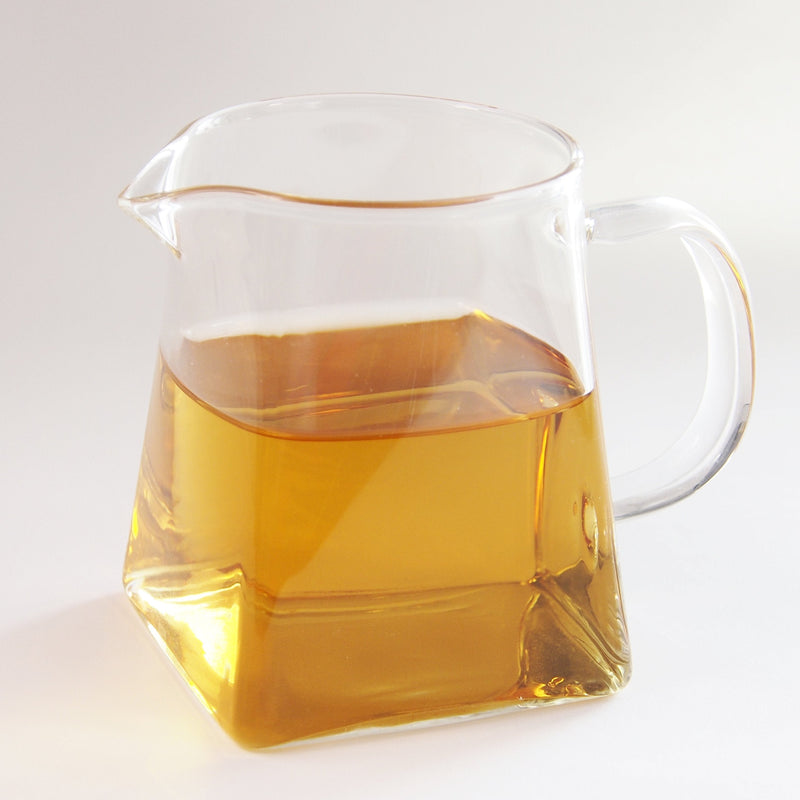[Australia - AusPower] - 12 oz Pitcher Glass Tea Pitcher Small Glass Pitcher High Temperature Resistant Clear Glass Tea Cup Chinese Kungfu Teaset 350ml Fair Cups with Handle Cha Hai Gong Dao Bei Gongfu Teaware Drinkware 