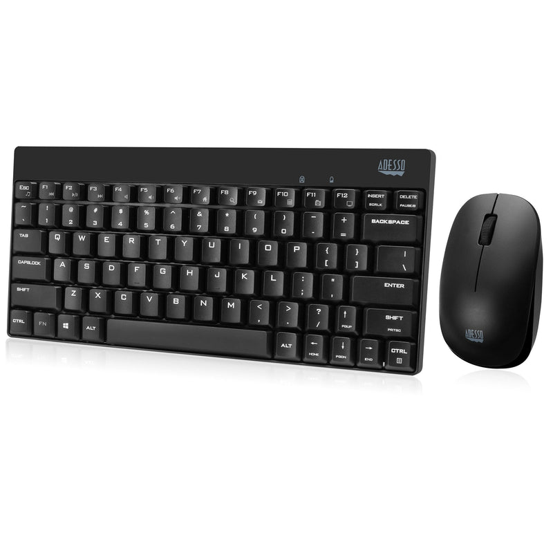 [Australia - AusPower] - Adesso WKB-1100CB Natural Ergonomic Wireless Spill Resistant Mini Keyboard & Mouse Combo 