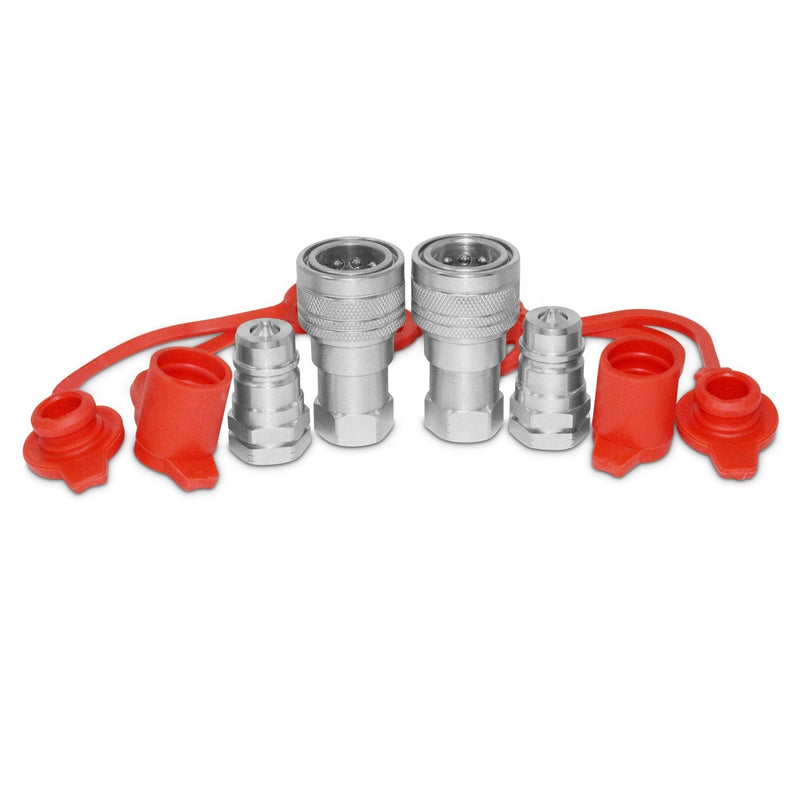 [Australia - AusPower] - 3/8” Ag ISO 5675 Hydraulic Quick Connect Pioneer Style Couplers, 3/8” NPT Thread, 2 Sets 