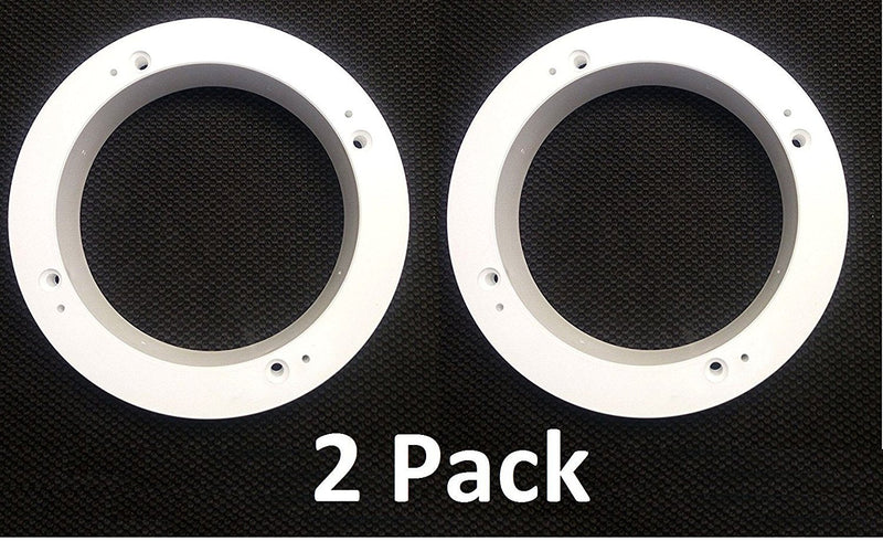 [Australia - AusPower] - 2 Pack White Plastic 1" Depth Ring Adapter Spacer for 5.25"- 6" Car Speaker USA 