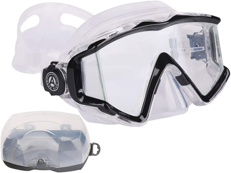 [Australia - AusPower] - AQUA A DIVE SPORTS Diving mask Anti-Fog Swimming Snorkel mask Suitable for Adults Scuba Dive Swim Snorkeling Goggles Masks Black transparent 