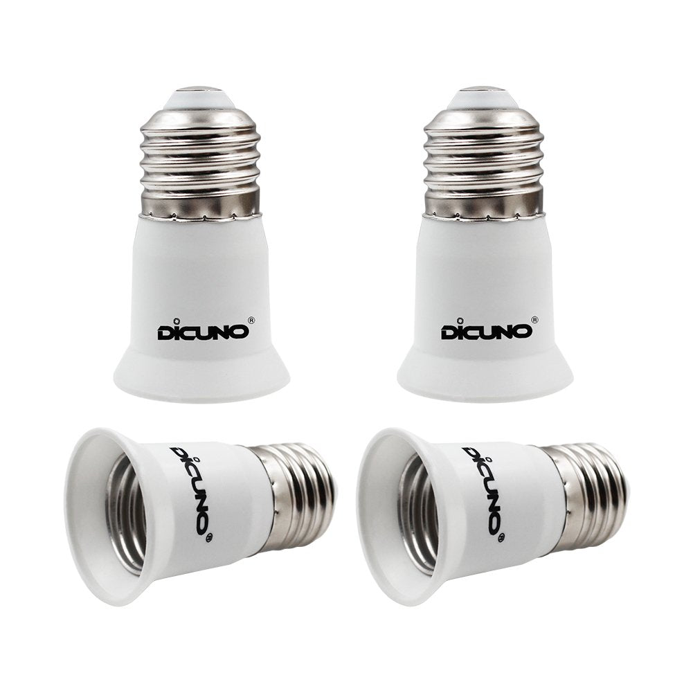[Australia - AusPower] - DiCUNO E26 to E26 3CM/1.2 Inch Socket Extender, E26 to E26 Lamp Bulb Socket Extension, Lamp Holder Adapter (4-Pack) 4-pack 