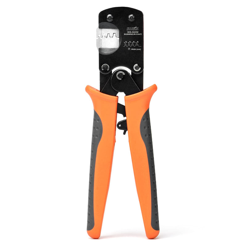 [Australia - AusPower] - IWISS IWS-3220M Micro Connector Pin Crimping Tool 0.03-0.52mm² 32-20AWG Ratcheting Crimper for D-Sub,Open Barrel suits Molex,JST,JAE 