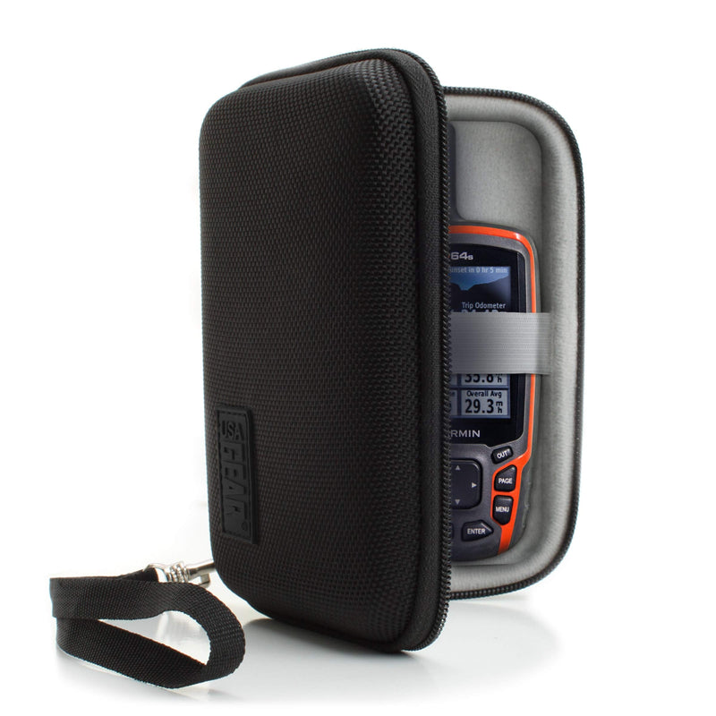 [Australia - AusPower] - USA GEAR Travel Electronics Organizer - 6.5 Inch Zipper Case with Hard Shell Case Exterior and Accessory Pocket - Charger Organizer, Accessory Organizer, Cable Travel Organizer, and More - Black 