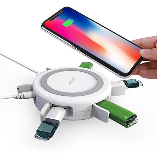 [Australia - AusPower] - Nillkin USB Charging Station for Multiple Devices, Wireless Charging Pad with Docking Station Cellphone Charging Station Charger Organizer for iPhone/iPad/Samsung/Tablet/Family (Fast Charge Adapter) Multifunction Charger 