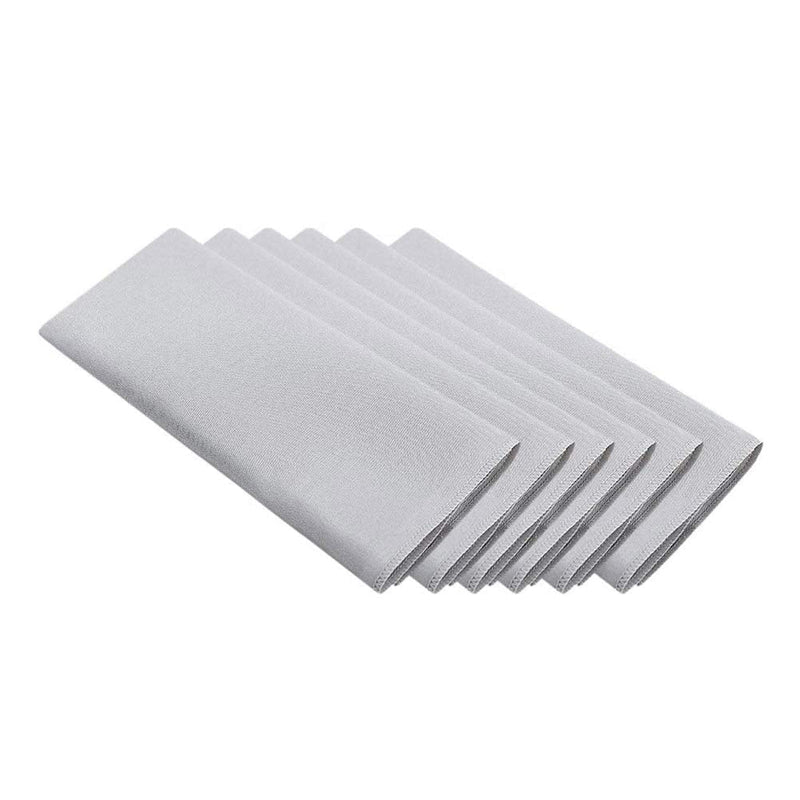 [Australia - AusPower] - Surmente 17-Inch Polyester Cloth Napkins Linen Dinner Napkins - Set of 12 for Weddings, Banquets, or Restaurants (1-Dozen) (Silver) Silver 