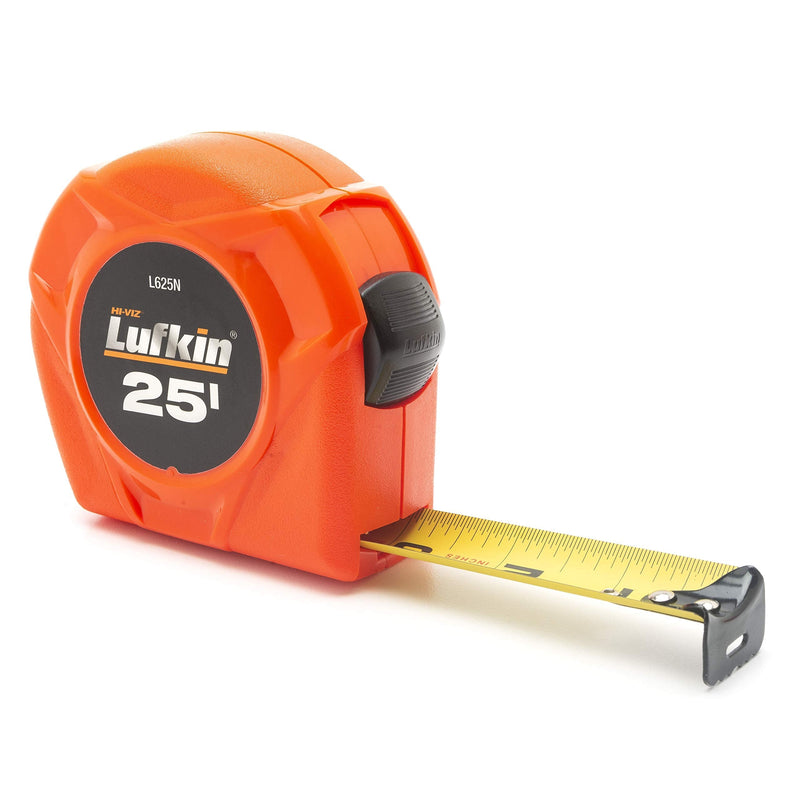 [Australia - AusPower] - Crescent Lufkin 1" x 25' Hi-Viz® Orange Yellow Clad Power Return Tape Measure - L625N 