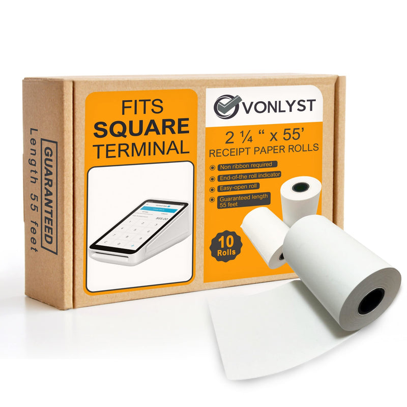 [Australia - AusPower] - Vonlyst Receipt Paper Roll for Square Terminal Credit Card Machine (10 rolls) 10 
